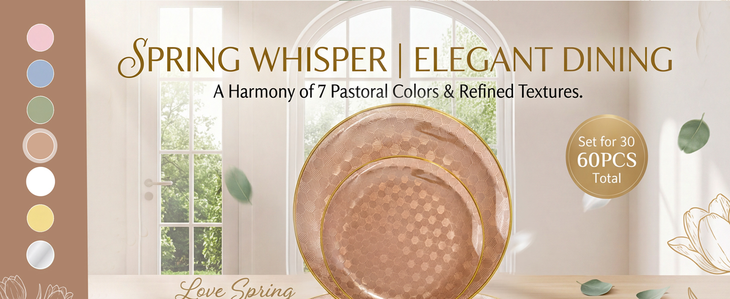 brown plastic plates