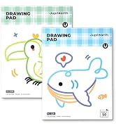 JUPITEARTH Drawing Paper, 2-Pack 50 Sheets 9x12 Inch Drawing Pad, Acid-Free Thickened Glue-Bound ...