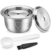 Sendoger Upgraded Reusable Coffee Pod Series with Stainless Steel Lid, Heart Embossed Body, Capsu...