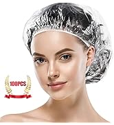 Shower Caps, MORGLES Clear Plastic Hair Caps Waterproof Disposable Shower Caps Plastic Hair Bath ...