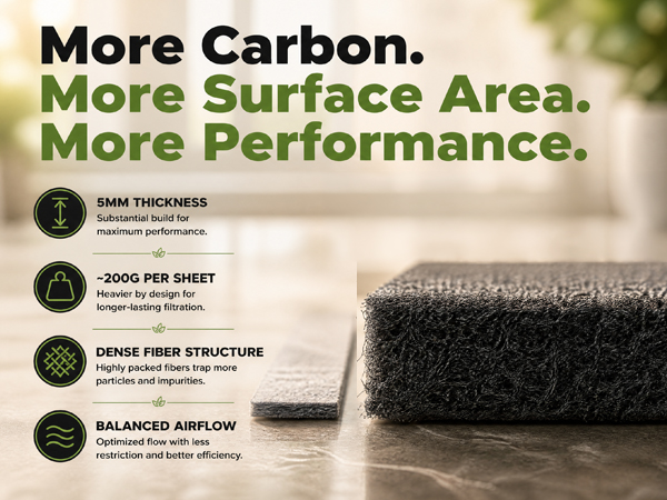 5mm thick premium carbon filter sheet
