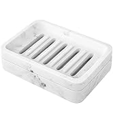 MoKo Soap Dish, Dual-Layer Resin Bar Soap Tray Container Box Case Holder with Detachable Slotted ...