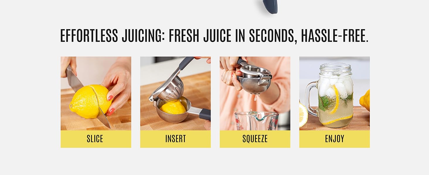 Large Lemon Squeezer Stainless Steel Press Manual Design Pro-Grade Lemon Lemon Juicer Squeezer