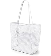 KALIDI Beach Mesh Tote Bag, Casual Tote Bag Hobo Women Foldable MAX 23L Shoulder Bag For Beach Pi...