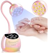 Makartt Cordless Gooseneck UV Nail Lamp for Gel-X Nails, Home DIY Use | 39mW/cm² Nail Dryer with ...