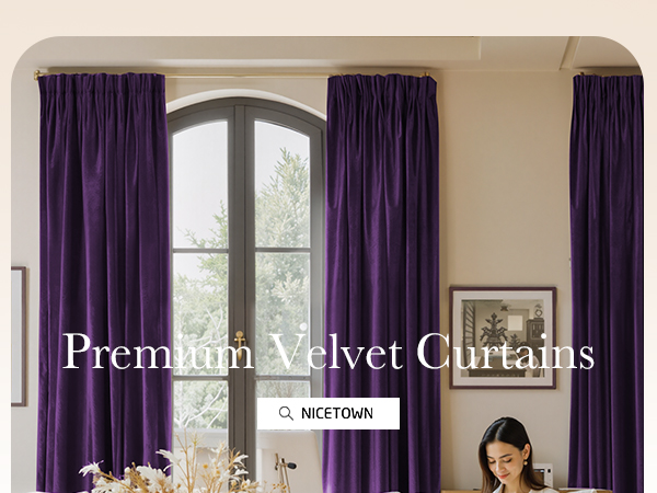 purple velvet curtains
