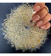 30 Sheets Gold Nail Art Stickers 3D Self-Adhesive Nail Decals Gold Line Star Nail Stickers for Ac...