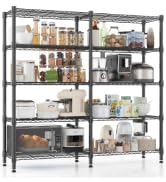 Homdox 5 Tier Storage Shelves Wire Shelving Unit Metal Shelves for Storage Heavy Duty Garage Shel...