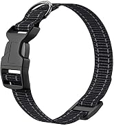 FunniPets Nylon Dog Collar, Adjustable Collar for Dogs, Black