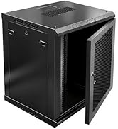 ZHANGONG 12U Server Cabinet Wall Mount Network Rack, Locking Vented Door & Cooling Fan, 17.7? Dee...