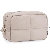 Narwey Puffy Makeup Bag for Travel Women Girl, Quilted Makeup Bag Cosmetic Bag, Cute Puffer Make ...