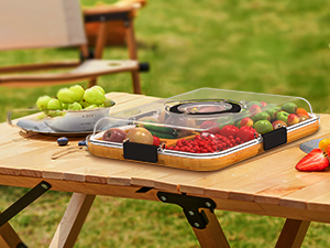 Renmxj Charcuterie Board with Clear Lid, Travel Portable Cheese Board Charcuterie Boxes