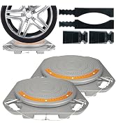 AutoSolo Wheel Alignment Turn Plates - 4-Ton Capacity, Brass Dial Measurements, with Bonus Access...
