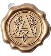Antique Gold Initial Alphabet Adhesive Wax Seal Stickers - Pack of 50 - Letter Wax Seals for Than...
