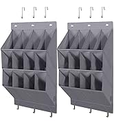 STORAGE MANIAC Over the Door Shoe Organizer, 2 Pack Hanging Shoe Organizer, 12 Large Pockets Shoe...