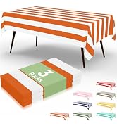 misaya 3 Packs Striped Disposable Table Cloth, 54 x 108 Inch Waterproof Rectangle Tablecloth, Lea...