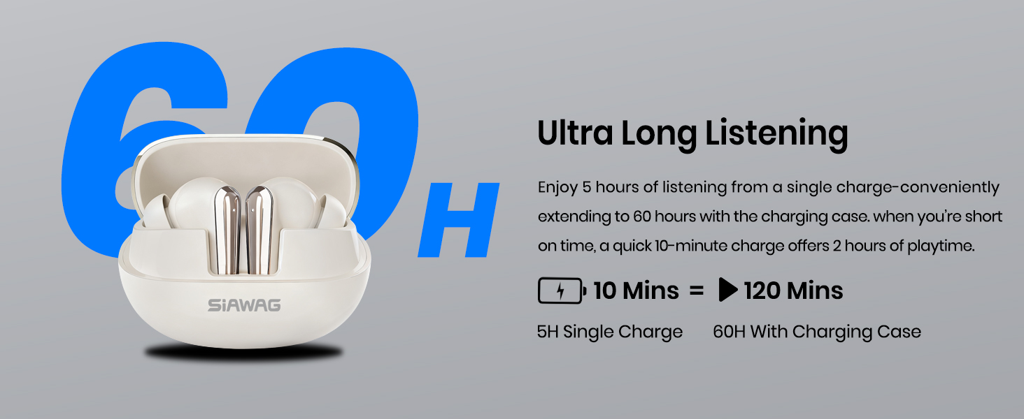 70H Earphones with 4 ENC Noise Canceling Mics, IP5 Waterproof Headset for Running Workout