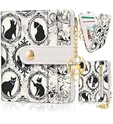 Jogjam Vintage Black Cats Rfid Ladies Wallet, Small Slim Thin Compact Credit Card Women Wallet, A...