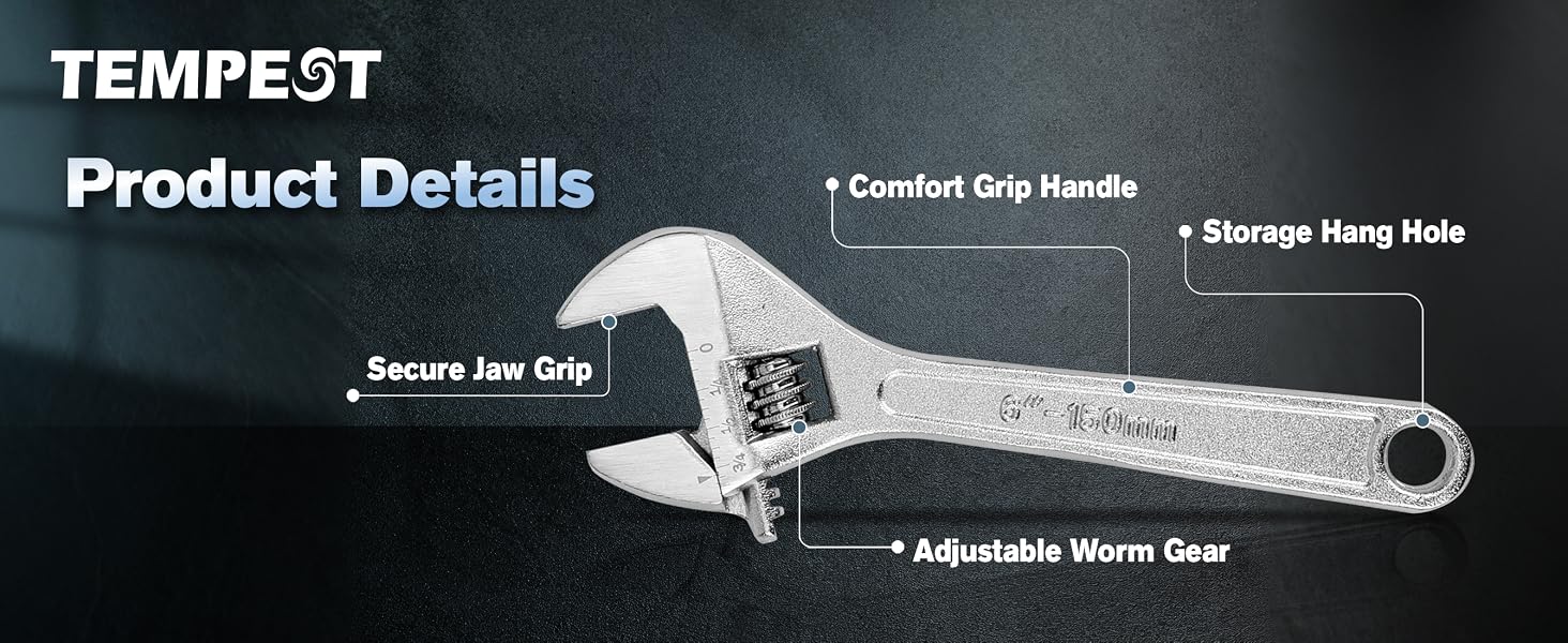 6 Inch Adjustable Wrench