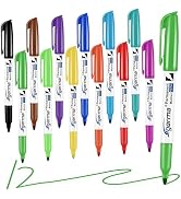 Cgerma Permanent Markers Assorted Colors, Fine Tip, 12 Vibrant Colored Permanent Markers, Waterpr...