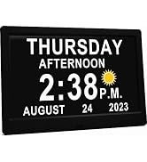 11.5 Inch Extra Large Digital Talking Clock with 19 Alarms, Auto DST, Talking Time, 20 Custom Rem...
