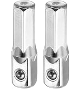 HARFINGTON 2pcs 1/4" Socket Adapter Cr-V Drill Bit Square Adapter 1" Length Impact Grade with Mag...