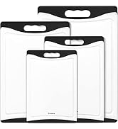 Extra Large Cutting Boards, Plastic for Kitchen (Set of 4) Dishwasher Chopping Board with Juice G...