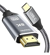 USB C to HDMI 2.1 Cable,6FT, 8K@60Hz 4K@120Hz,Thunderbolt 4/5 to HDMI,Type C Compatible with MacB...