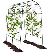 Giantex Garden Arch Trellis for Climbing Plants, 7.5 FT Heavy-Duty Cucumber Trellis with PE-Coate...