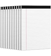 8.5 x 11.75 Legal Pads, 10 Pack, 50 Sheets per Pad, Wide Ruled Legal Notepads, White Paper Writin...