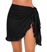 Tournesol Women's Sarong Short Beach Cover Up Skirt Sheer Bikini Wraps Ruffle Hem Bathing Suit Co...