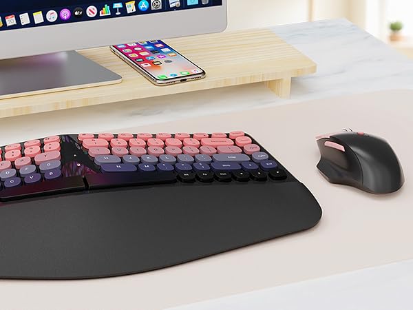 Ergonomic Wireless Keyboard and Mouse