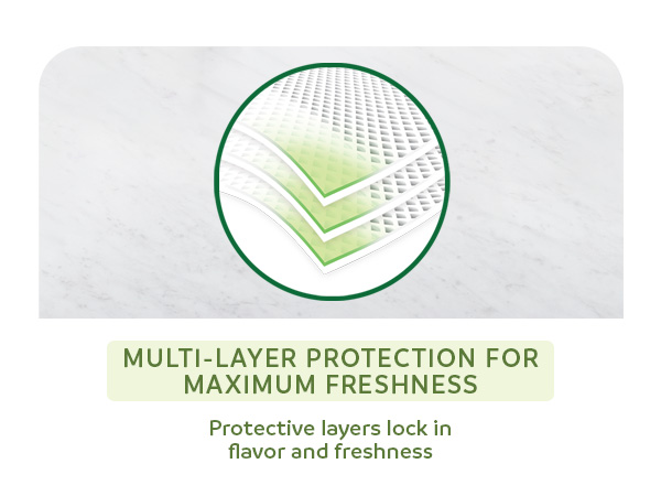 Protective layers and text about freshness