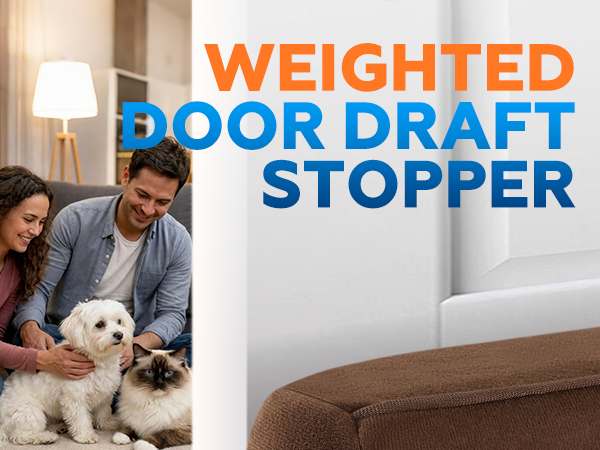 weighted door draft stopper for bottom of door cold air