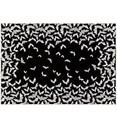 Artoid Mode Halloween Black Bat Area Rug 5x7 Feet | Non-Slip Party Home Decor Low-Profile Washabl...