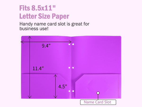 letter size with name card slot