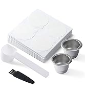 HAILASRE Reusable 2 pcs Coffee Capsule Compatible for Nespresso OriginalLine Machine, Stainless S...