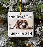 Personalized Ornament, Add Photo Text or Art Design and Make Your own Customized Porcelain Cerami...
