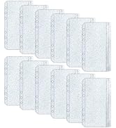 XiowDow 12pcs A6 Binder Pockets Clear Glitter Cash Stuffing Envelopes Plastic Double Zipper Pouch...