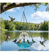 Solar Cascade Hanging Bird Bath, 3-Layer Powered Birdbath Water Fountain, Outdoor Water Dispenser...