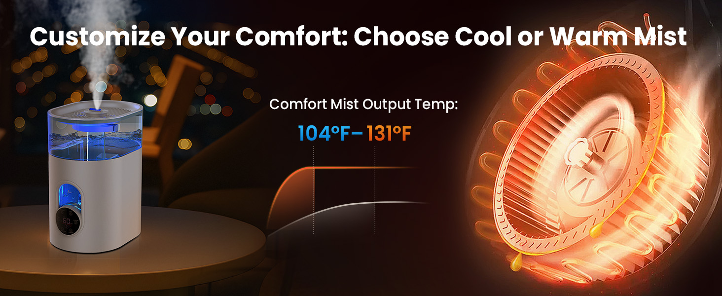 Top fill humidifier for home