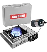 GasBRUH Propane or Butane Stove with Windblocker, Dual Fuel 10,000 BTU Stainess Steel Propane Sto...