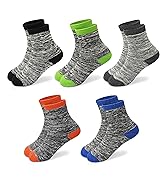 SPTRAMLE Boys Warm Socks, Kids Winter Crew Socks for Toddler Boys Girls(3-14 Years), 5 Pairs Thic...
