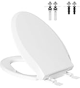 Hibbent Elongated Toilet Seat with Oval Cover, Soft Close Toilet Seat, Easy to Install,Never Loos...