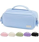Sooez Large Pencil Case Pouch, Soft Corduroy Pencil Bag with Handle, Cute Pen Case, 5 Compartment...