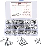 wugongshan 300 Pcs Button Head Socket Cap Screws Bolts and Nuts and Flat Washers Assortment Kit, ...