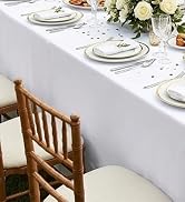misaya 6 Packs Disposable Plastic Table Cloth, 54 x 108 Inch Waterproof Rectangle Tablecloth, Lea...