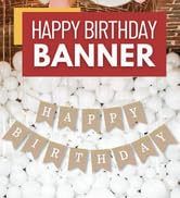 Burlap Happy Birthday Banner for Rustic Birthday Decorations Boho Burlap Birthday Banner for Adults