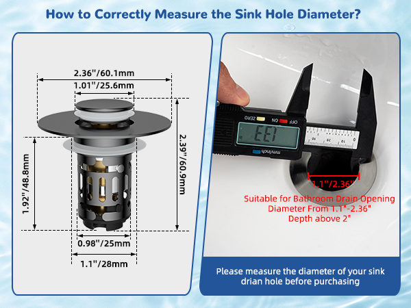 how to measure sink hole