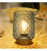 MJ Cordless Lamp with Timer - Battery Operated Green Aesthetic Lamp for Shelf Decor, Battery Lamp...